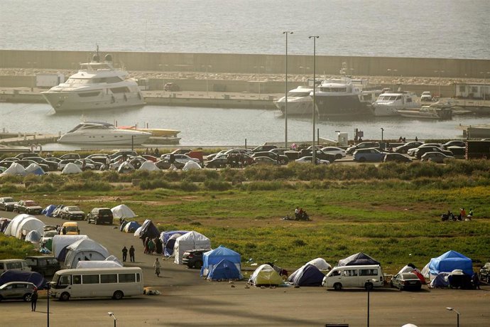 Imagen de archivo de desplazados libaneses por los ataques de Israel en el sur de Líbano