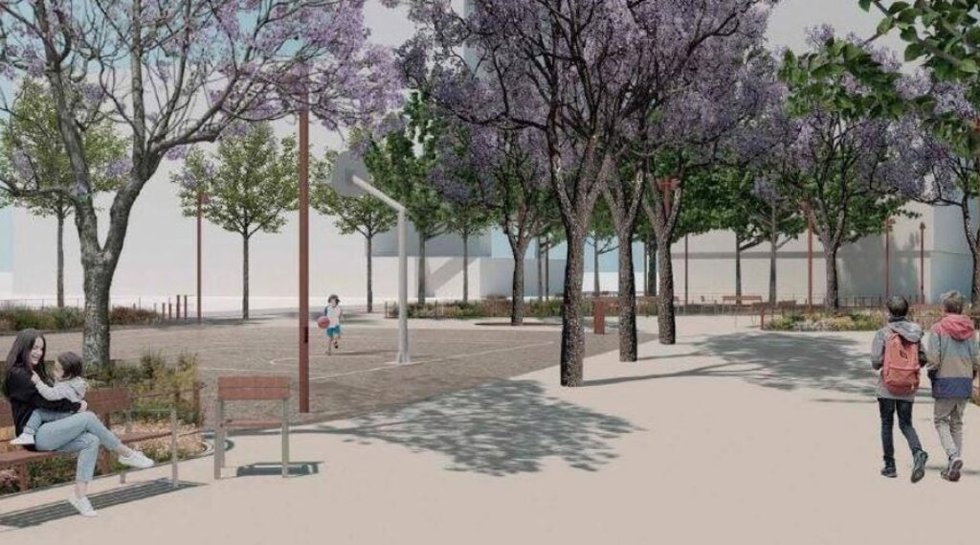 Render de los jardines Bacardí, en el distrito de Les Corts de Barcelona, cuyo proyecto de remodelación se ha aprovado