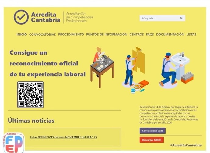 Educación busca acreditar 3.000 competencias profesionales en la convocatoria de 2026