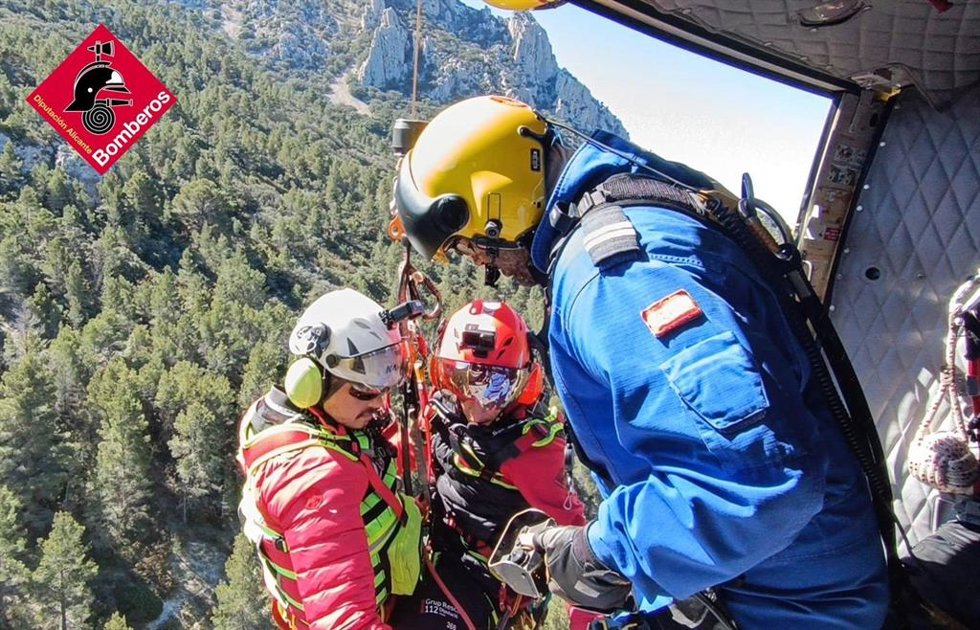Imagen del segundo rescate en Collado del Pouet, Finestrat (Alicante)