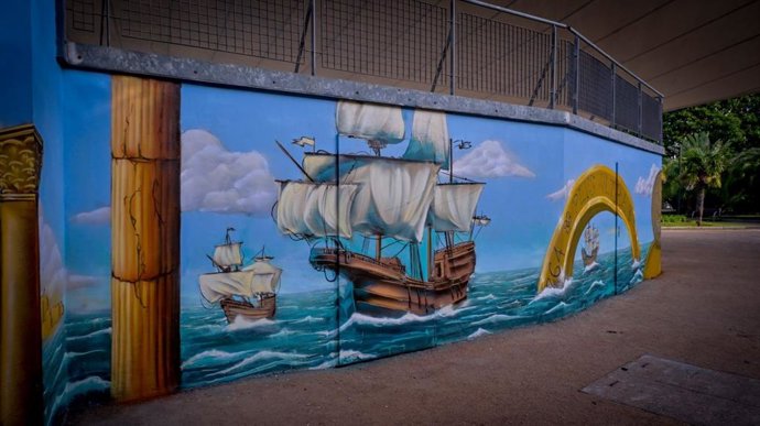 Archivo - Imagen de archivo de un mural en Cádiz.