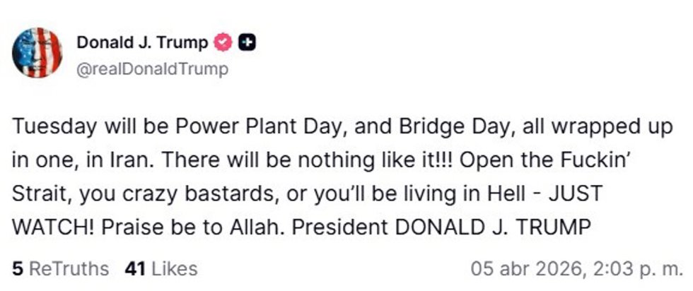 El presidente de Estados Unidos, Donald Trump, amenaza a Irán