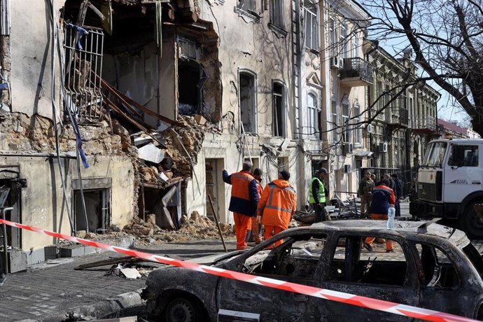 Archivo - Resultado de un ataque ruso en Odessa