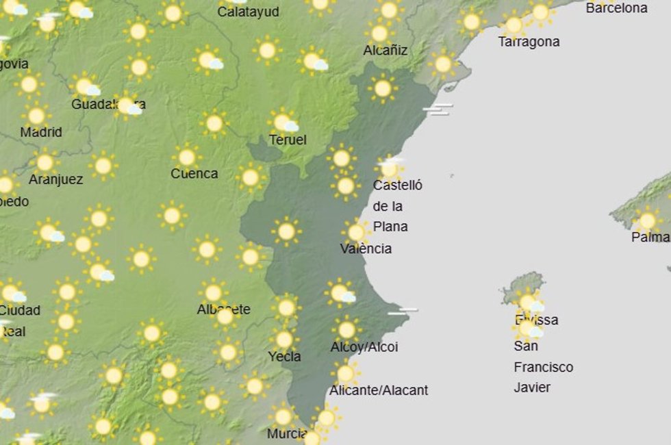 Tiempo en el Lunes de Pascua en la Comunitat Valenciana