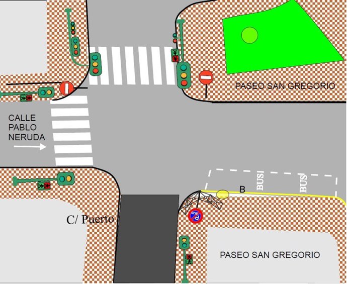 Plano de la zona afectada por las obras.