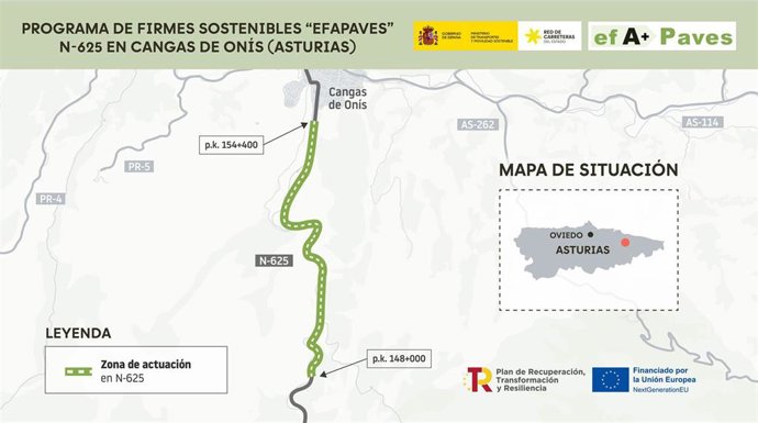 Infografía sobre la renovación del firme en la N-625