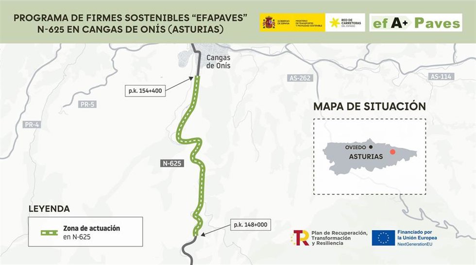Infografía sobre la renovación del firme en la N-625