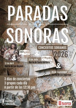 Cartel del ciclo de conciertos 'Paradas y Sonoras'.