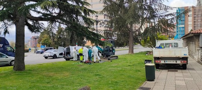 Trabajadores de Aqualia en Oviedo.