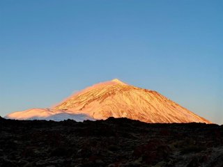 Nevada registrada en el Parque Nacional del Teide con la llegada de la borrasca  'Therese'