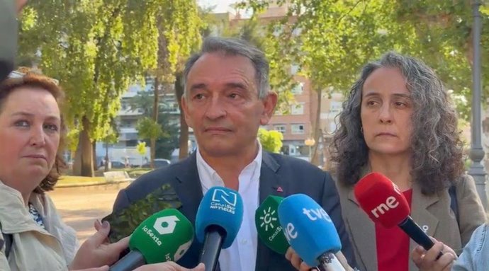 El portavoz parlamentario de IU y diputado de Sumar, Enrique Santiago, antiende a los medios de comunicación.