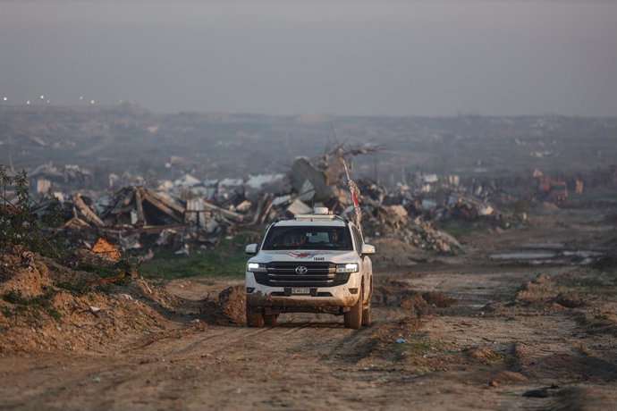 Archivo - Arquivo - Imagem de arquivo de um veículo do CICR em Gaza.