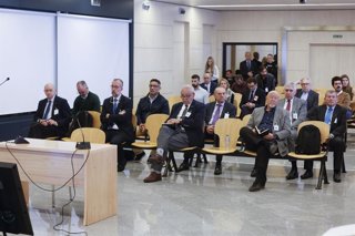El exministro Jorge Fernández Díaz, el exDAO de la Policía Nacional Eugenio Pino, y el exjefe de Asuntos Internos de la Policía Nacional Marcelino Martín Blas, durante el primer día del juicio de la Operación Kitchen.