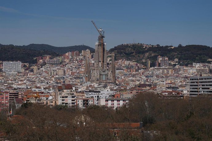 Vista de la Basílica de la Sagrada Familia, a 16 de marzo de 2026, en Barcelona.