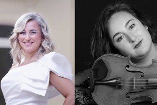 La pianista Paula Coronas y la violinista Lara Sansón, en una imagen de archivo.