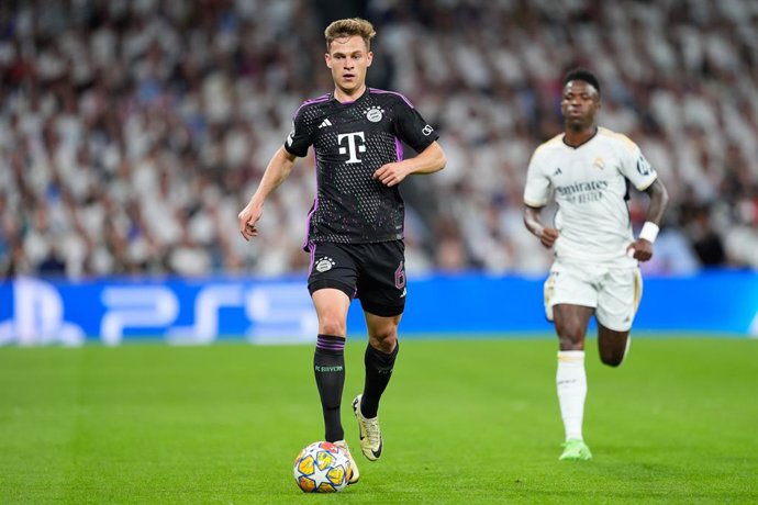 Archivo - Joshua Kimmich of Bayern Munich in action during the UEFA Champions League, Semi Final Second Leg, football match played between Real Madrid and FC Bayern Munich at Santiago Bernabeu stadium on May 08, 2024 in Madrid, Spain.