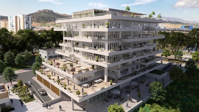 Imagen del edificio de oficinas Noa, en Málaga, de Grupo Insur.