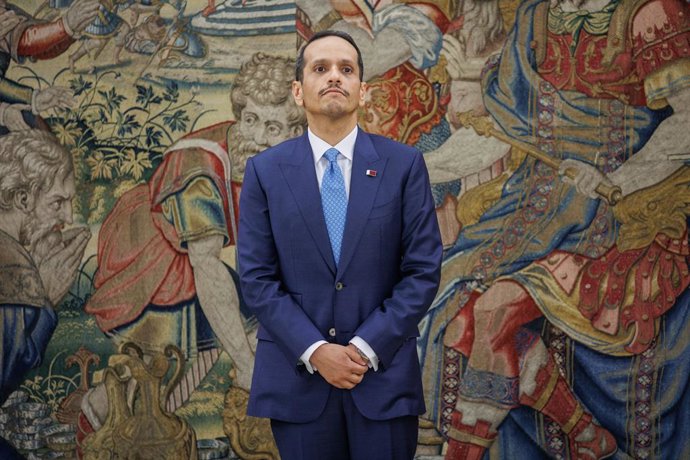 Archivo - Arquivo - O primeiro-ministro e ministro das Relações Exteriores do Estado do Catar, o xeque Mohammed Bin Abdulrahman Bin Jassim Al Thani, durante uma audiência com o rei no Palácio da Zarzuela, em 21 de junho de 2024, em Madri (Espanha). Este e
