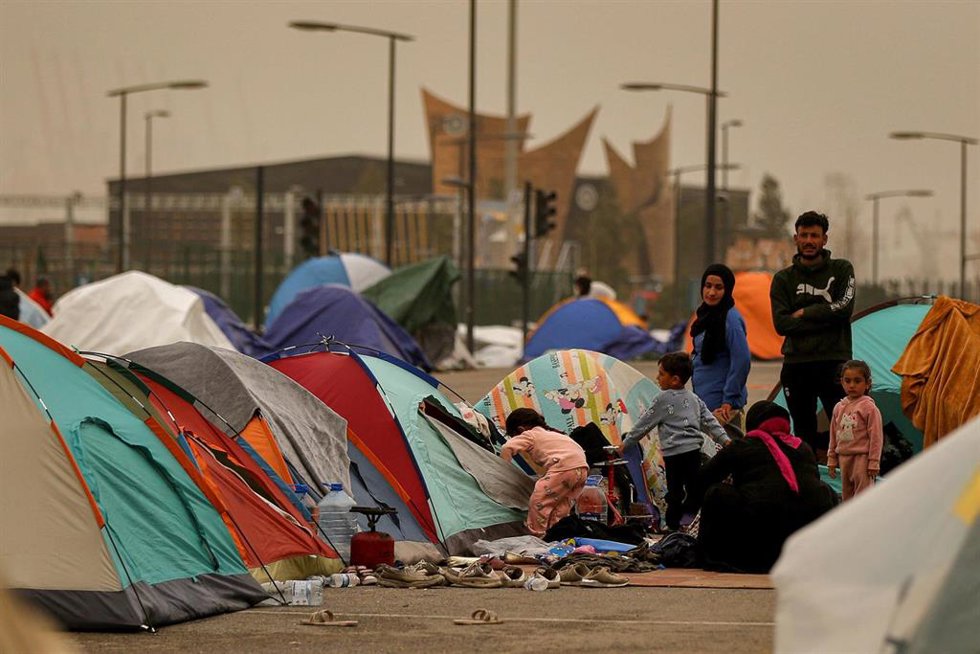 Tiendas de campaña de evacuados en Líbano