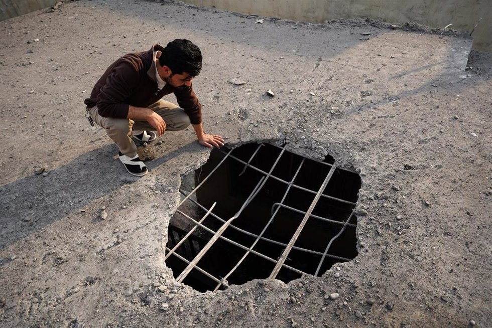 Impacto de un dron en la región de Erbil, en el Kurdistán irquí. Imagen de archivo