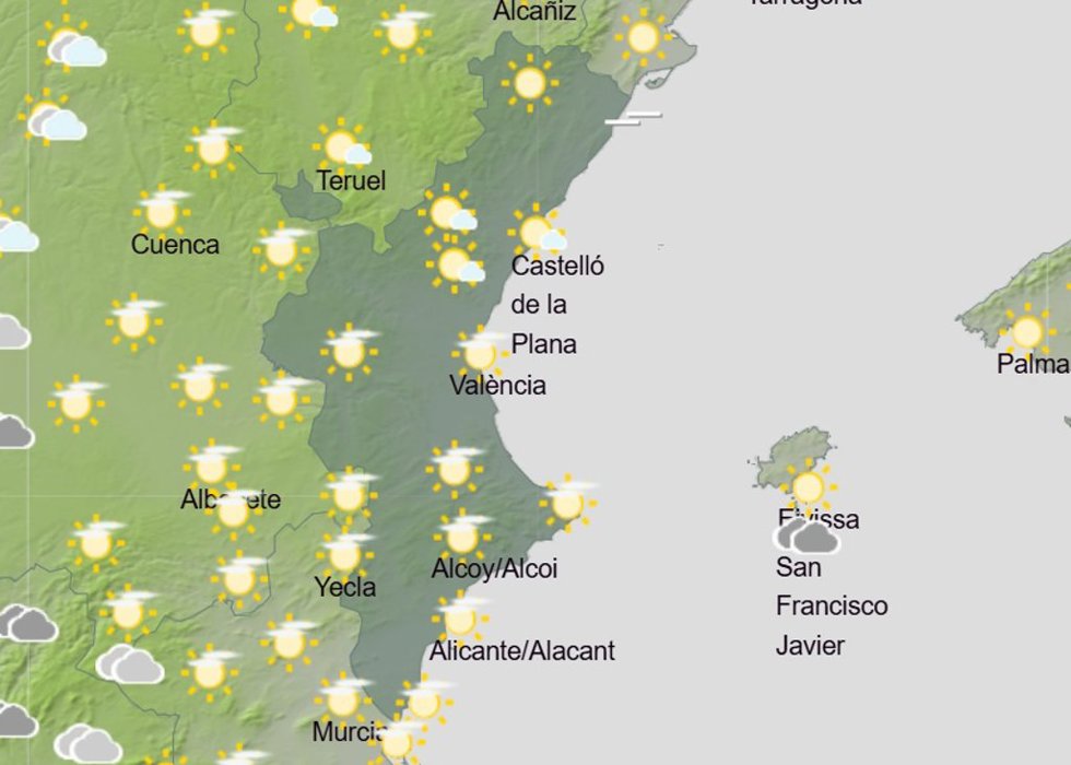 Predicción del tiempo para este martes 7 de abril de 2026 en la Comunitat Valenciana
