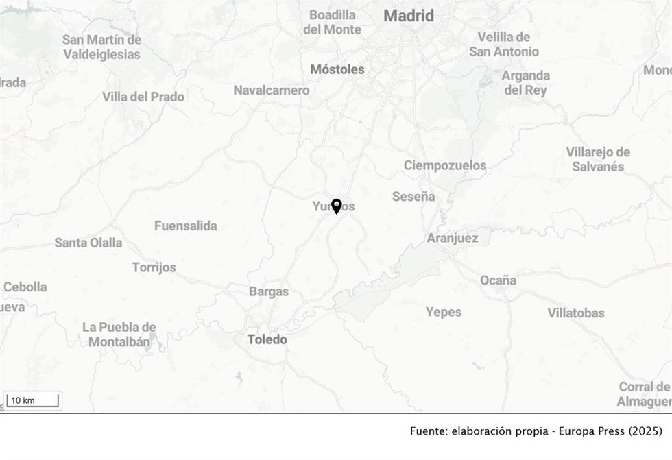 Avenida Castilla-La Mancha de Yuncos donde ha tenido lugar la agresión.