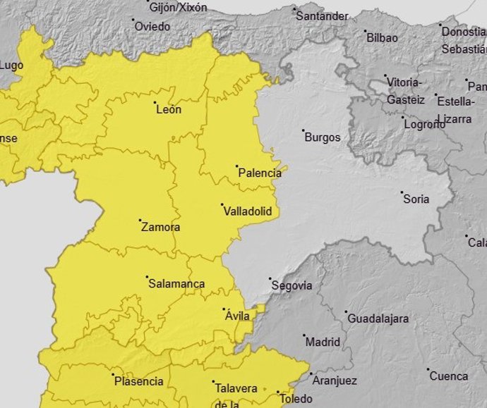 Avisos activos en Castilla y León este martes, 7 de abril.