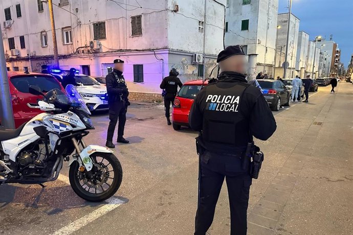 Agentes de la Policía Local de Palma, durante uno de los operativos.
