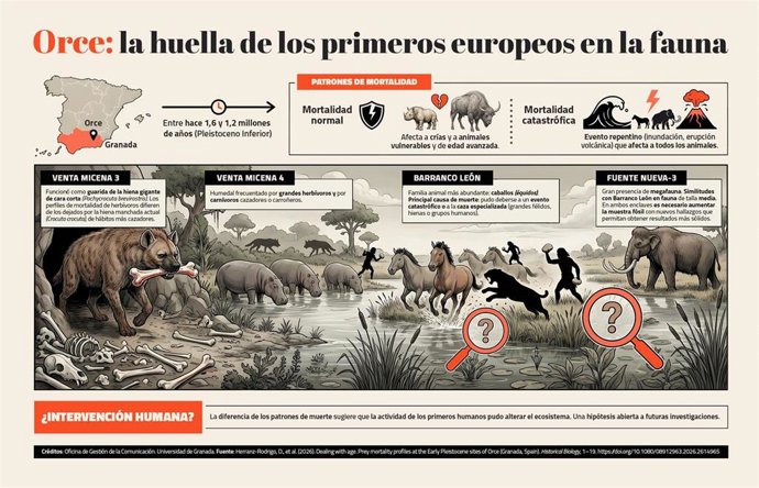 Infografia de Orce, la huella de los primeros europeos en la fauna