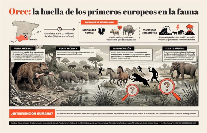 Infografia de Orce: o impacto dos primeiros europeus na fauna.