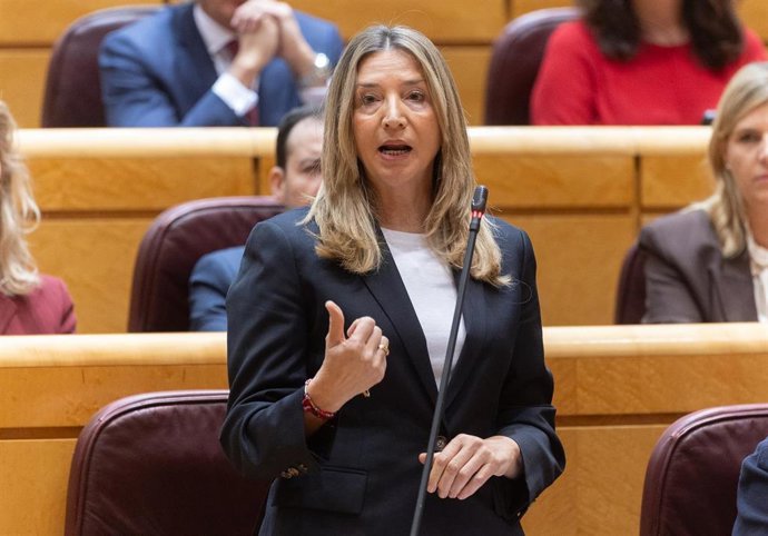 Archivo - La portavoz del PP en el Senado, Alicia García, durante el pleno extraordinario sobre el caos ferroviario, en el Senado,  a 29 de enero de 2026, en Madrid (España). 