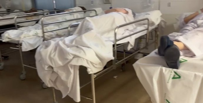 Captura del pantalla del vídeo remitido por el sindicato acerca de la situación de las Urgencias del Valme.