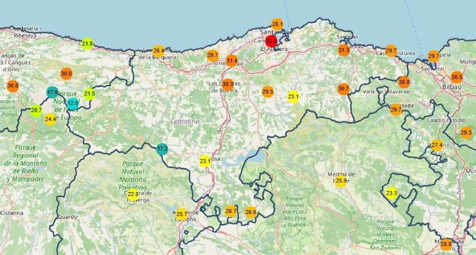 El Seve Ballesteros, Treto y Castro Urdiales superaron ayer su récords de temperatura de abril