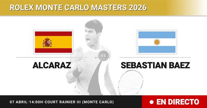 Carlos Alcaraz - Sebastian Baez: resumen y estadísticas del partido de Dieciseisavos de final de Rolex Monte Carlo Masters