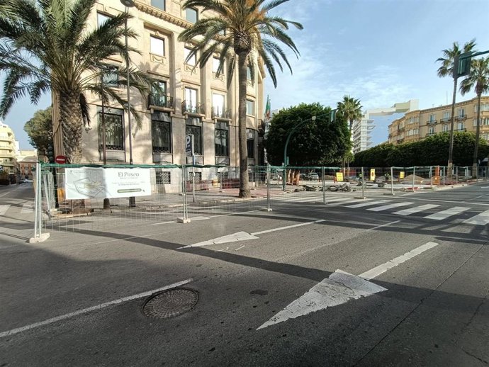 Obras del Paseo de Almería en la vertiente sur, en conexión con la Rambla Federico García Lorca.