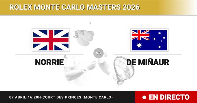 Cameron Norrie - Alex de Minaur: resumen y estadísticas del partido de Dieciseisavos de final de Rolex Monte Carlo Masters