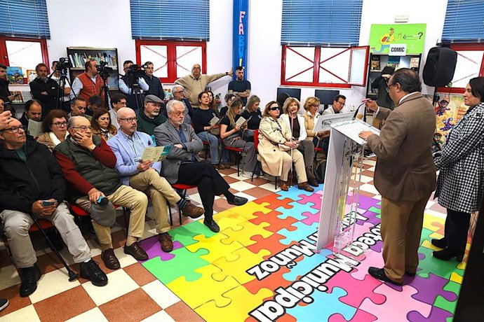 El delegado de Cultura en el Ayuntamiento de Jerez de la Frontera (Cádiz), Francisco Zurita, en la presentación del programa de actividades conmemorativas del Día Internacional del Libro 2026.