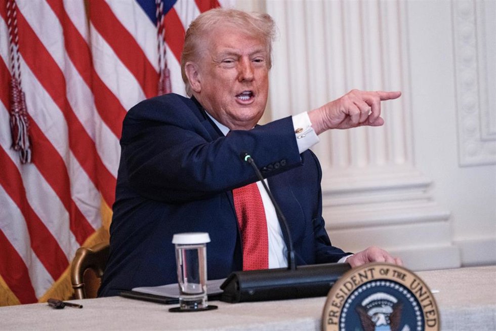 Archivo - El presidente de Estados Unidos, Donald Trump, durante un acto en la Casa Blanca (archivo)