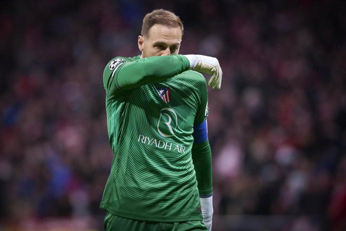 El portero del Atlético de Madrid Jan Oblak, durante un partido de Liga de Campeones.