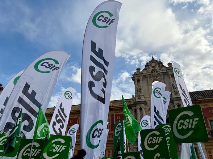 CSIF en anteriores manifestaciones, archivo Europa Press