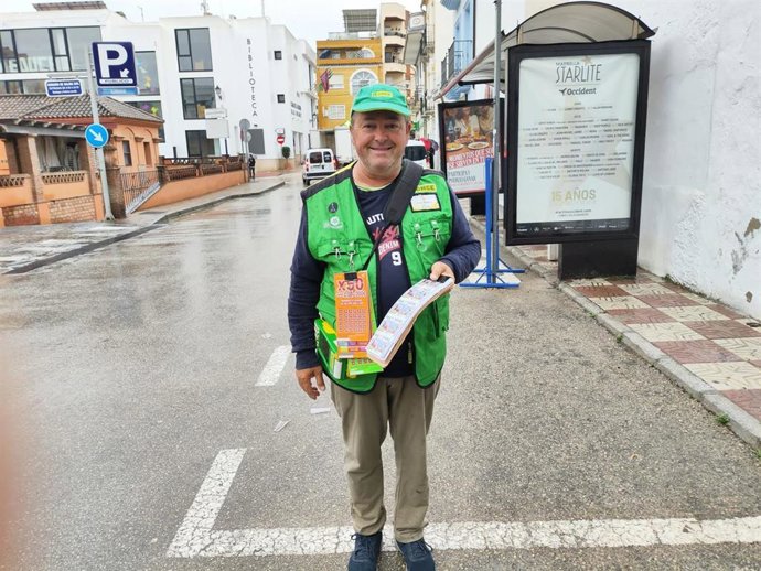 El vendedor de la ONCE Juan Manuel Molina, que repartió 175.000 euros en Coín.