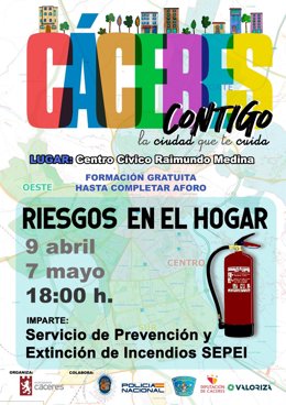 Cartel de la charla del programa 'Cáceres, contigo'