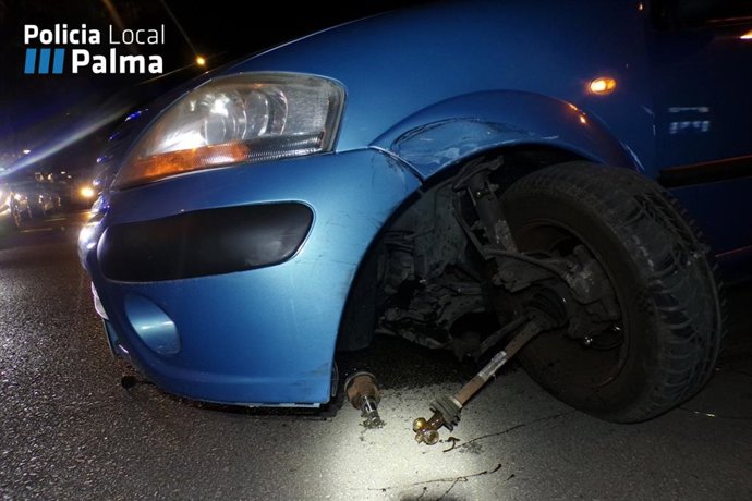 Investigado un conductor por circular ebrio y provocar un accidente en Palma.