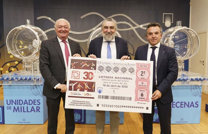 El 30 aniversario de la Fundación Deporte Joven protagoniza un décimo de Lotería Nacional.