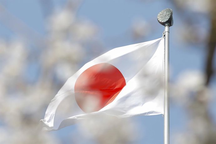 Imagen de archivo de una bandera de Japón.