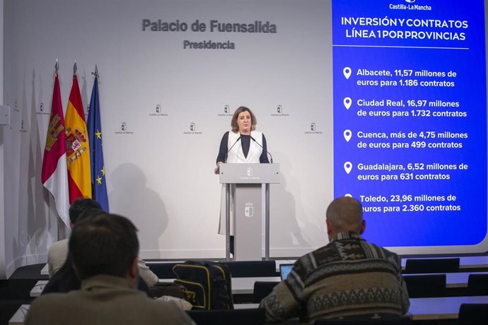 La consejera de Economía, Empresas y Empleo, Patricia Franco, ha comparecido en rueda de prensa para dar cuenta de los asuntos tratados en el Consejo de Gobierno.