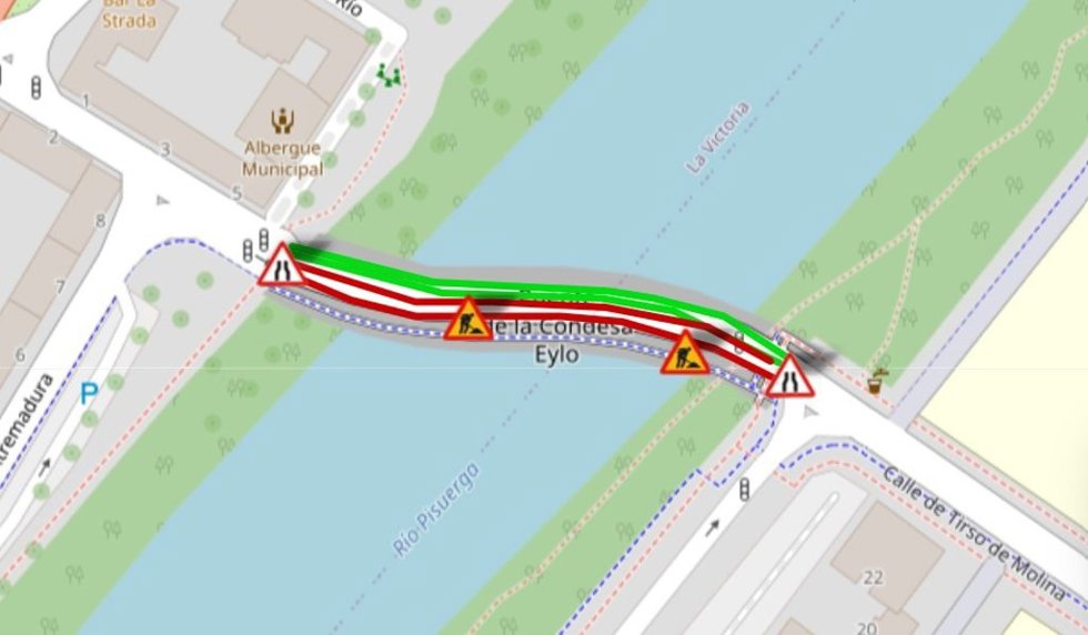 Información sobre las obras en el puente Condesa Eylo de Valladolid.