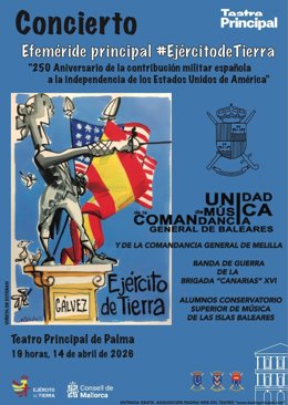 Concierto de la Comandancia General de Baleares por la contribución española a la independencia de EEUU en el 250º aniversario.