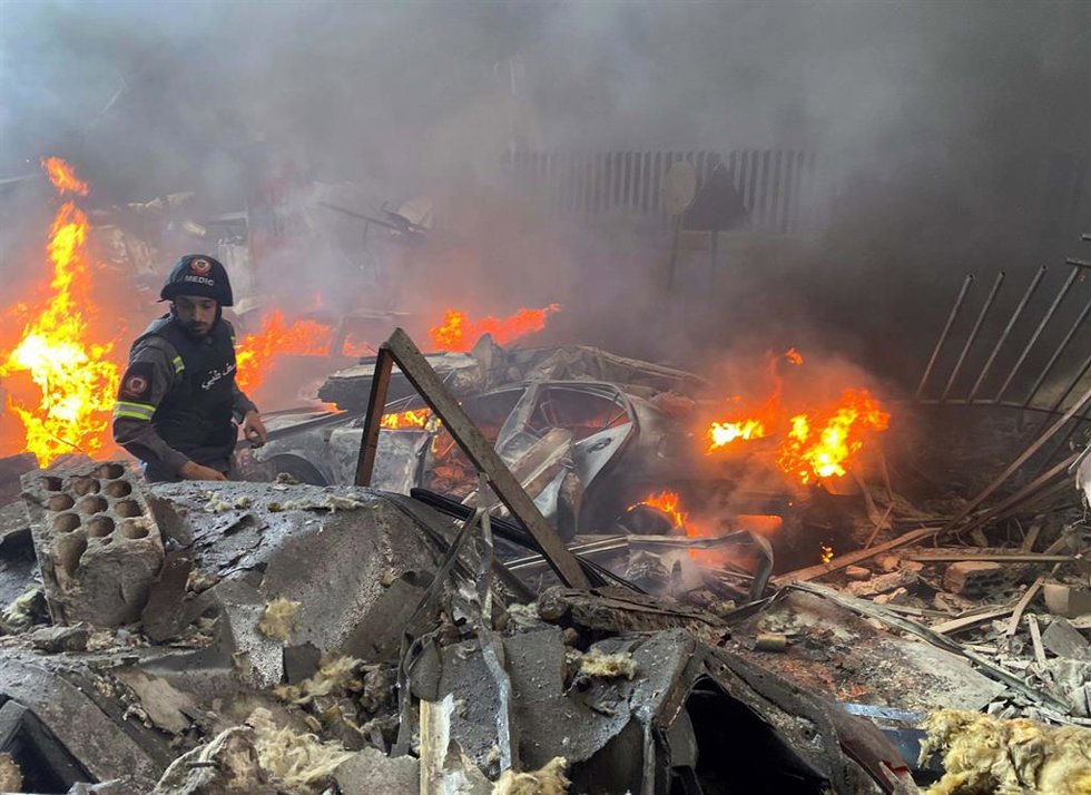 Llamas provocadas por un ataque de Israel sobre Beirut, capital de Líbano
