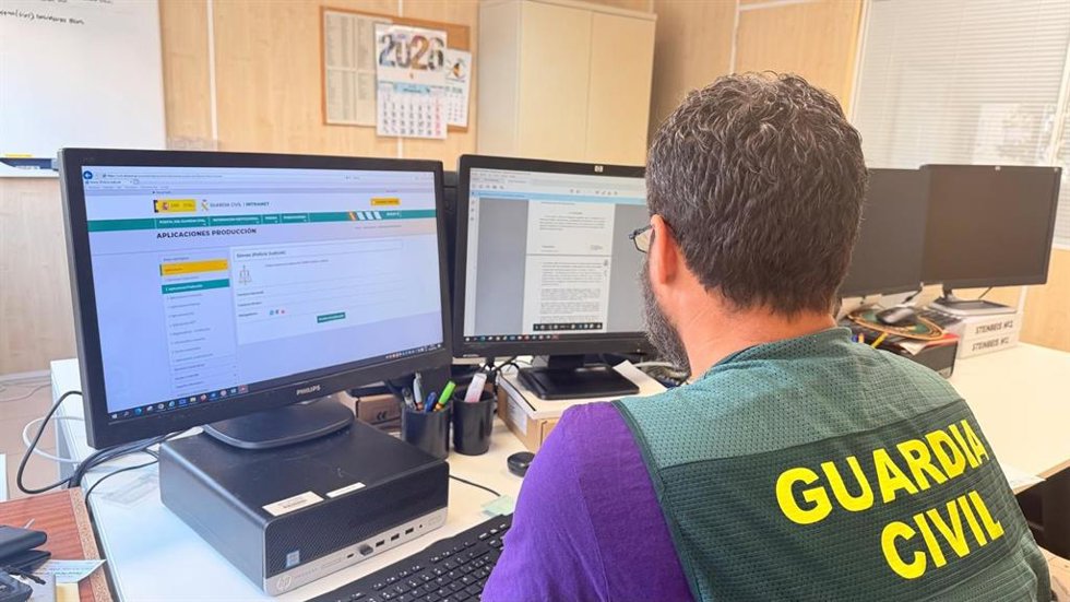 Imagen de las labores de investigación de la Guardia Civil